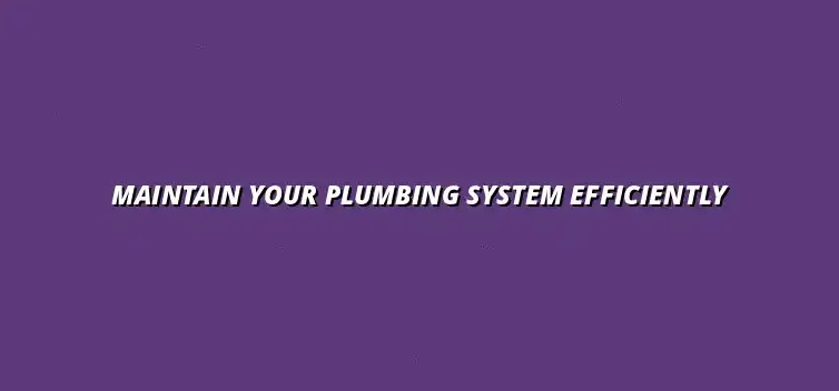 How to maintain your plumbing system for maximum efficiency