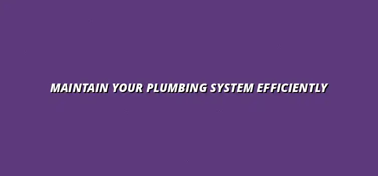 How to maintain your plumbing system for maximum efficiency