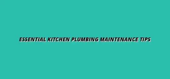 Kitchen plumbing maintenance tips for homeowners