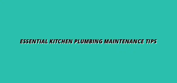 Kitchen plumbing maintenance tips for homeowners