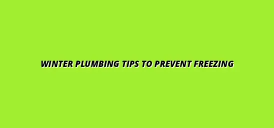 Winter plumbing maintenance tips to prevent freezing pipes