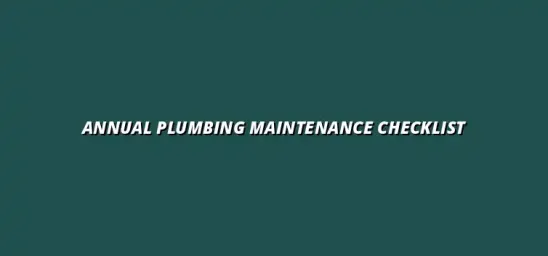 Plumbing maintenance tasks that should be done annually