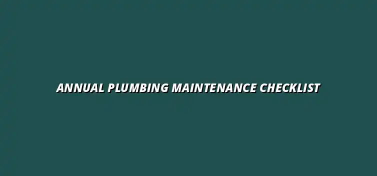 Plumbing maintenance tasks that should be done annually