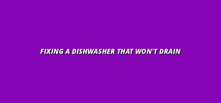 How to fix a dishwasher that won't drain properly