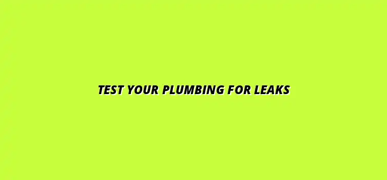 How to test your plumbing system for leaks