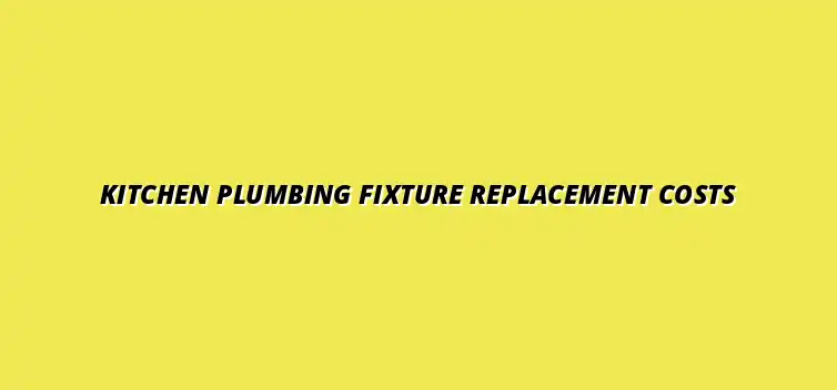 The cost of replacing kitchen plumbing fixtures