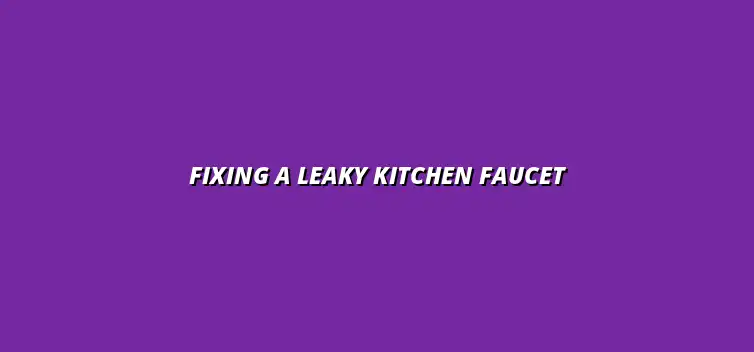 How to identify and repair a leaky kitchen faucet