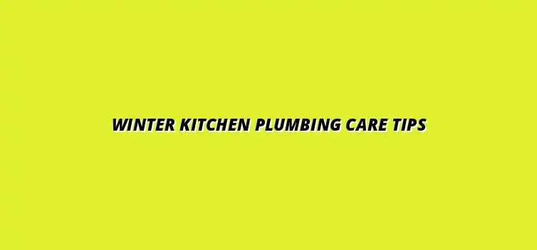 How to maintain your kitchen plumbing during winter