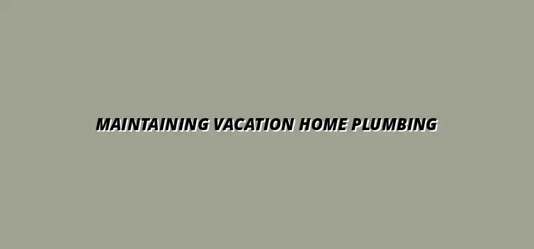 How to maintain plumbing in your vacation home